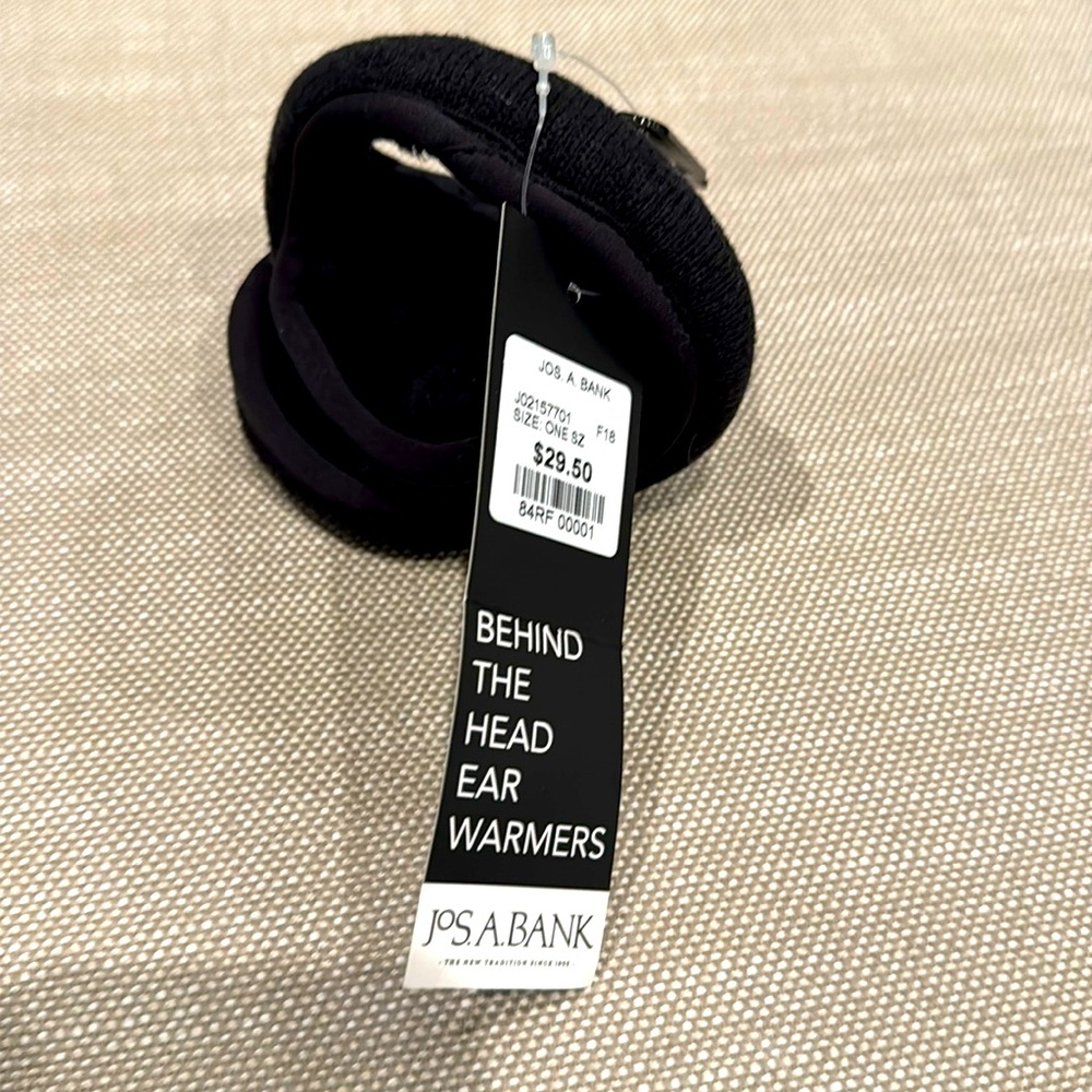 NWT Jos. A Bank Black behind the head ear warmers